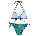 thumbnail image 4 of Women's Bikinis Tropical Print Two Piece Bikini Set Tie Side Halter Bathing Suits Summer Beach Vacation Swimsuit for Women Multicolor-1 S, 4 of 7