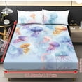 thumbnail image 7 of SEANATIVE Queen Fitted Sheet Set 3 Piece, with 1 pcs Mattress Cover 2 pcs Pillow Covers, Elastic Fabric Sheet Set, Fade-Resistant Dustproof Bed Protector, Jellyfish Print Blue Violet, 7 of 7