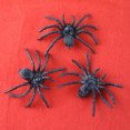 thumbnail image 2 of 10 piezas de plástico negro arañas bromas bromas divertidos artilugios decoración horrible para fiestas de Halloween carnavales fiesta de disfraces (negro), 2 of 7