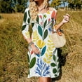 thumbnail image 3 of Vibrant Floral Summer Bouquet Design Womens Summer Dress Tie Back A Line Flare Dress, 3 of 9