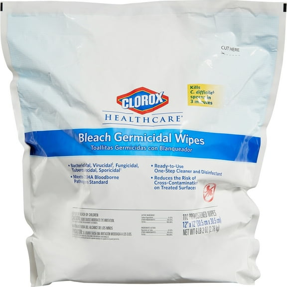 Clorox Healthcare, CLO30359, Bleach Germicidal Wipes Refill, 1 Each, White