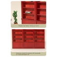 thumbnail image 3 of Mini estantería para casa de muñecas 1:12, modelo de muebles pequeños de madera roja, decoración para casa de muñecas Likrtyny libre de BPA, 3 of 9
