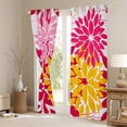 thumbnail image 3 of Manfei Flower Floral Curtains and Drapes (38x45),Boho Dahlia Blackout Curtains for Bedroom,Pink Yellow Red Curtains Pack of 2 (38x45),Ultra Soft Bedroom Decoration, 3 of 6