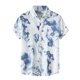 thumbnail image 1 of Camisas De Para Hombre Camisetas Casual Ink de Down Sleeve Beach Short Men's Casual Ink imprimieron camisas Button Men (Blue, M), 1 of 6