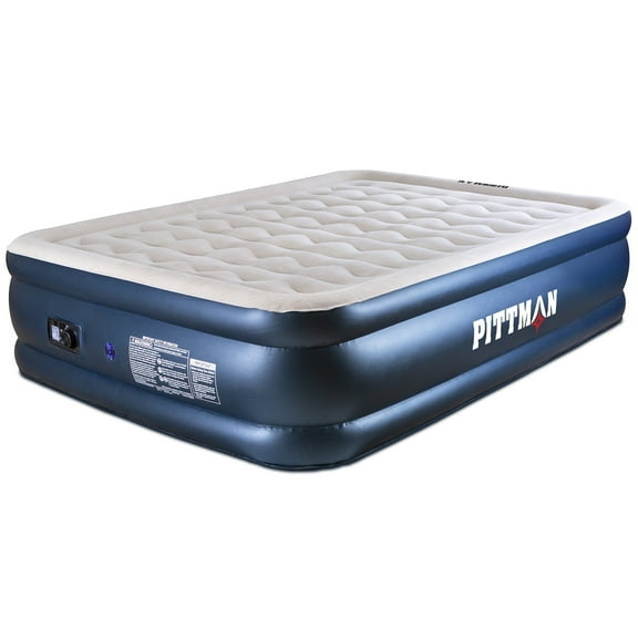 Pittman Queen Air Mattress Never Leak 20" Wave Beam Double High Deluxe with Built-in Electric Pump