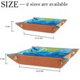 thumbnail image 4 of Women Girls Leather Square Dish Trinket Plate Jewelry Tray, Ocean Blue Crocodile Pattern Mothers Day Birthday Gift, 4 of 6