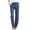 Navy, variant on Bibifish Womens Jeans Solid Color Casual Pants Loose Fit Breathable Tie Waist Design Comfortable Daily Wear Long Trousers