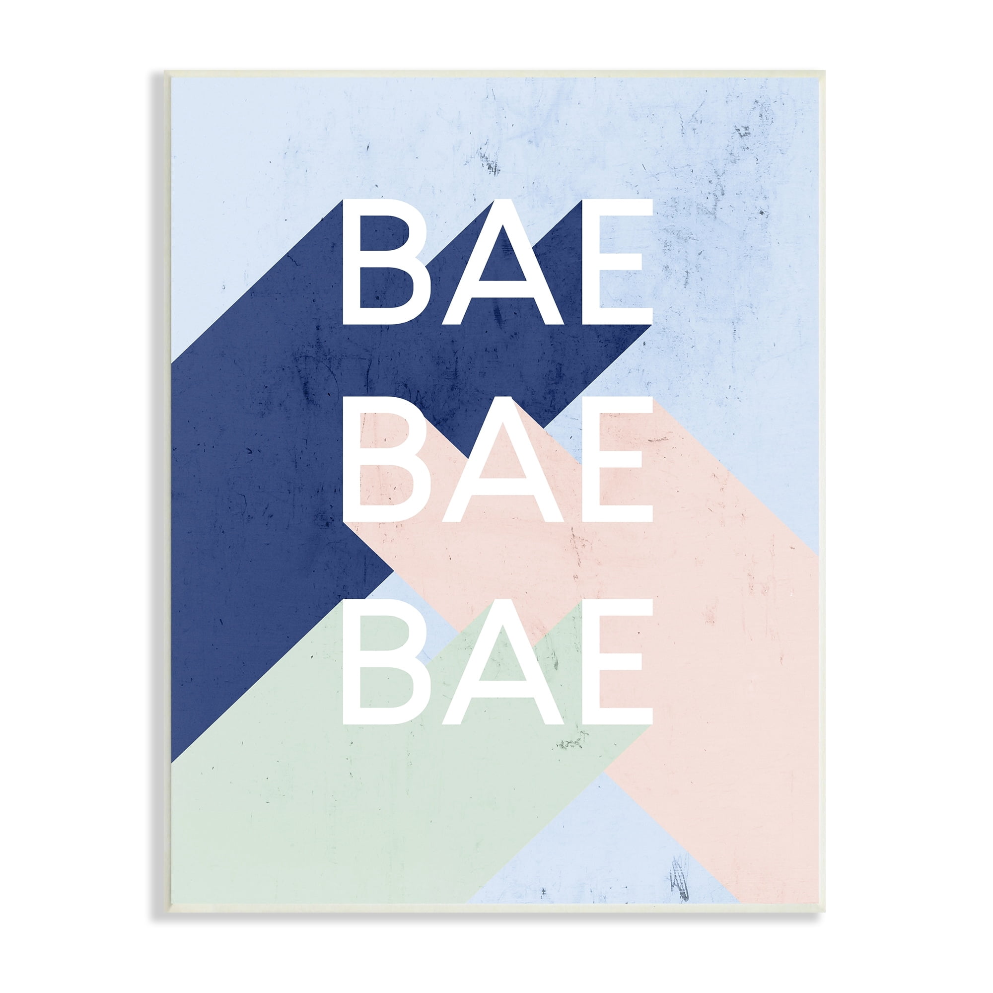 Stupell Industries Bae Bold Pop Typography Phrase Distressed Pattern, 10 x 15, Design by Daphne Polselli