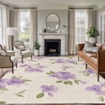 thumbnail image 3 of Spring Flower Area&nbsp;Rug 5x7ft Purple Floral Green Leaf Non-Slip&nbsp;Washable Square&nbsp;Rugs Soft Felt Indoor Floor Mat for Bedroom Kitchen Living Room Bathroom, 3 of 9