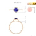 thumbnail image 6 of ANGARA Natural Round Tanzanite Halo Ring with Diamond Accents in 14K Rose Gold for Women (Size-5mm) | December Birthstone, Birthday, Anniversary, Jewelry Gift for Women | Natural Tanzanite Ring, 6 of 10