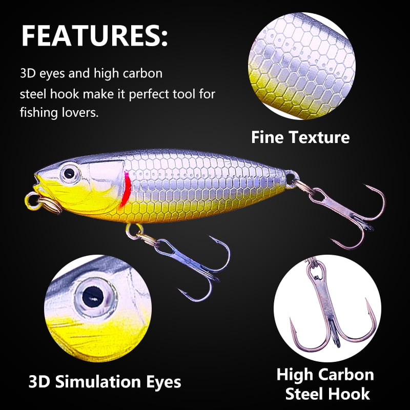 HENGJIA Fishing Lures Top Water Lures Hard Fishing Lures Kit Sinking Fishing Lures Set ‎for Saltwater Freshwater Bass, Redfish, Trout, Walleye