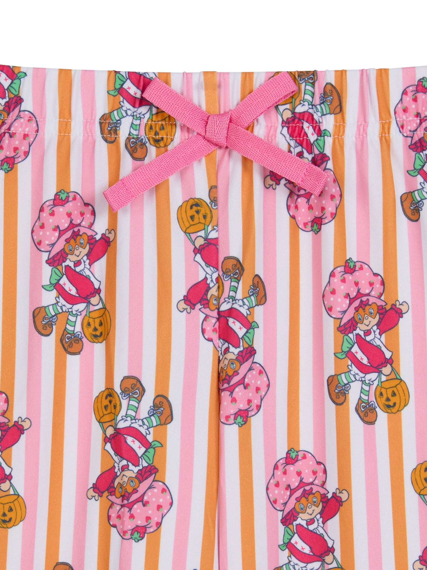 Strawberry Shortcake Girls Halloween Short Sleeve Sleep Notch Collar Top and Pants Pajama Set, 2-Piece, Sizes 4-12