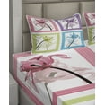 thumbnail image 2 of Ambesonne Floral Fitted & Top Sheet Set with Shams, Flowers in Frames, Multicolor, 2 of 4