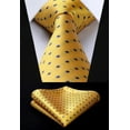 thumbnail image 3 of HISDERN Polka Dot Ties for Men Handkerchief Woven Classic Silk Mens Ties & Pocket Square Set Wedding Business, 3 of 6