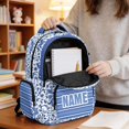 thumbnail image 6 of Xixirimido Custom 17" School Backpack for Girls Boys High School Book Bag Cute Backpack Lightweight Middle School Back Pack Daypack Elementary - Blue Horses Floral Print, 6 of 8