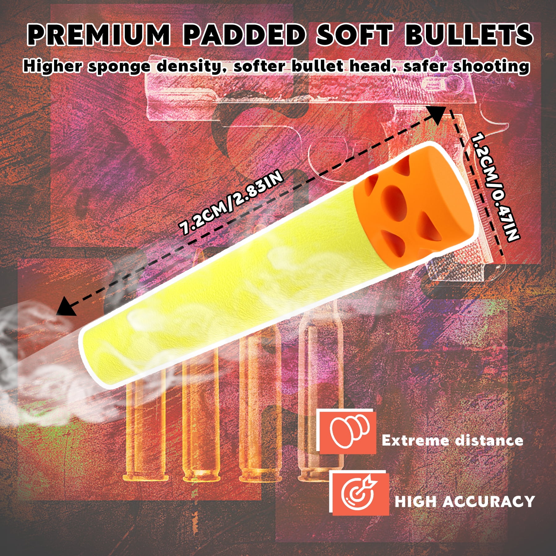 BOROLA 100Pcs Hollow Out Soft Foam Refill Waffle Darts Compatible for Nerf Elite Series Blasters(Yellow)