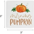 thumbnail image 6 of Morning Pumpkin White and Orange 3 x 3 Pine Wood Harvest Tabletop Plank Sign, 6 of 6