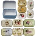 thumbnail image 2 of 8Pcs Mini Flower Tin Trinket Jewelry Organizer Storage Box Decorative Boxes Small Metal Tins with Hinged Lids Portable Box Containers Small Storage Kit,Christmas Stocking Stuffers, 2 of 7