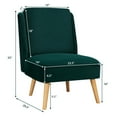 thumbnail image 3 of Gymax 2PCS Velvet Accent Chair Single Sofa Leisure Chair with Wood Frame Green, 3 of 10