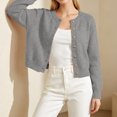 thumbnail image 6 of ATOYSOY Women Sweater Crew Neck Knitted Cardigan Elegant Long Sleeve Fashion Casual Sweater Top For Daily Wear, 6 of 7