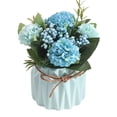 thumbnail image 1 of Flores artificiales en macetas Laklulu, pequeños jarrones de cerámica, plantas de flores falsas para la decoración de la mesa del interior del hogar y la oficina, hortensias de flores artificiales, 1 of 5