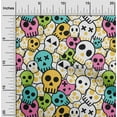 thumbnail image 1 of oneOone Velvet White Fabric Skull Craft Project Decor Fabric Printed By The Yards 58 Inches Wide, 1 of 5