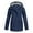 Navy, variant on Plus Size Rain Jacket for women Spring Winter Warm Coat Casaul Drawstring Outdoor Hooded Raincoat Windproof Tops Zipper Hooded Jackets Rain Coat With Pocket,Size S-5XL