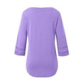 thumbnail image 4 of Womens Top Crewneck Purple Womens Long Sleeve T Shirt Womens Basic Tops Fall Top Women, 4 of 5