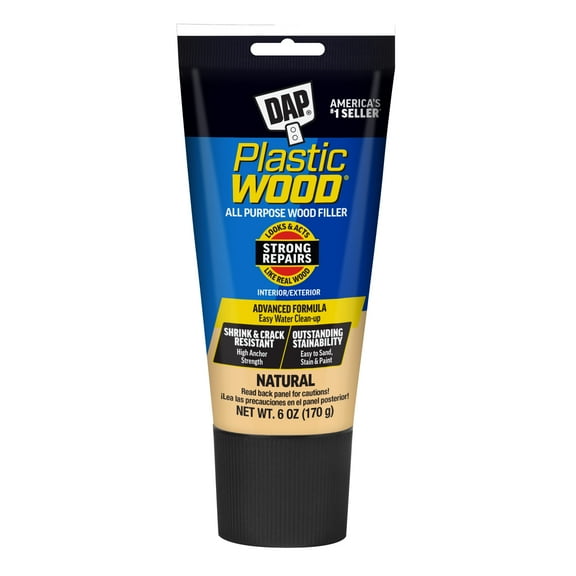 DAP Plastic Wood All Purpose Latex Wood Filler, Natural, 6 oz