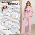 thumbnail image 4 of Renewold Bad Fast Nails Print Sweatsuits for Women Set, Sweet Casual Style 2 Piece Outfits Sweatshirts and Wide Leg Pants Tracksuit Sets Womens Comfiest Airport Outfits, Pink, L, 4 of 7