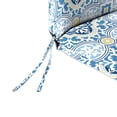 thumbnail image 6 of Jordan Manufacturing 44" x 22" Rave Sky Blue Quatrefoil Rectangular Outdoor Chair Cushion with Ties and Hanger Loop, 6 of 11