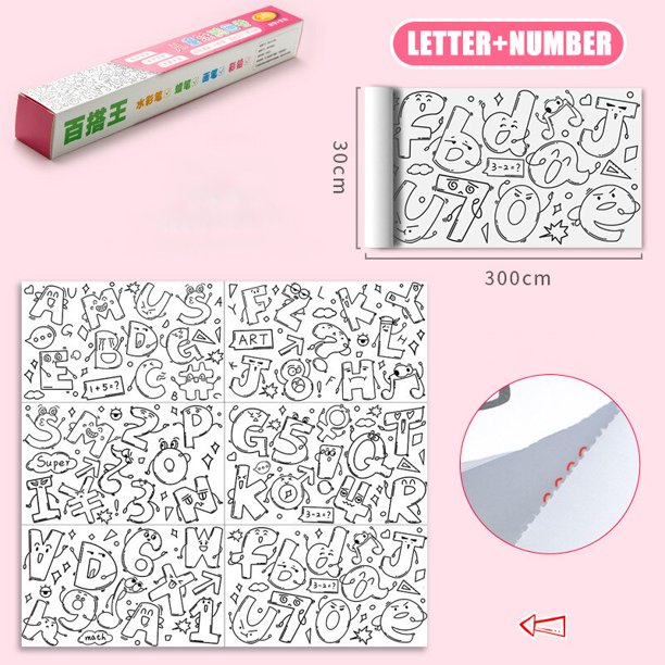 Rollo de papel adhesivo para colorear para niños, rollo de papel de relleno de Color de Graffiti DIY, pintura, juguetes educativos para niñas, regalo