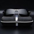 thumbnail image 1 of Men's Polarized Sunglasses Half-frame Driving Sunglasses Classic Retro Glasses Black Frame Gray, 1 of 5