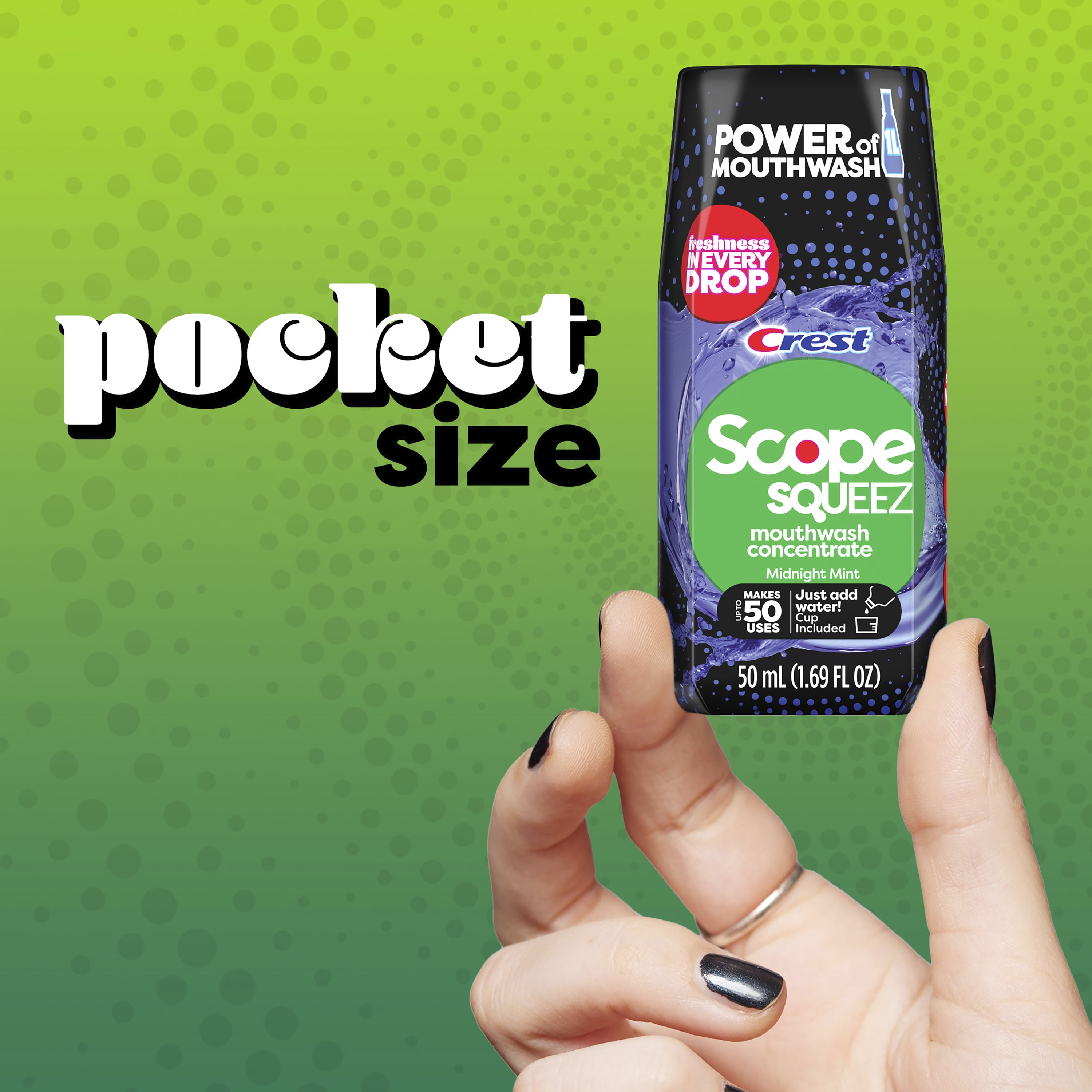 Scope Squeez Mouthwash Concentrate, Midnight Mint, 50mL Bottle
