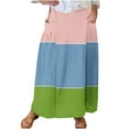 thumbnail image 2 of Maoxin Womens Skirts Women's Printed Elastic Waistband Pleated Pocket Skirt With Mid Calf Skirt ,Army Green,M, 2 of 5