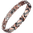 thumbnail image 1 of Pulseras magnéticas de cobre para mujeres con dolor de artritis Ref~Pulsera magnética de 3500 Gauss~Terapia eficaz para RSI y síndrome del túnel carpiano~Cristal de cobre 100% puro, 1 of 3