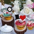 thumbnail image 4 of HTOOQ 18 PCS Alice In Wonderland Theme Cupcake Topper Tea Party Cupcake Picks Lets Partea Cake Decoration Tea Party Supplies Alice In Wonderland Party Supplies, 4 of 8
