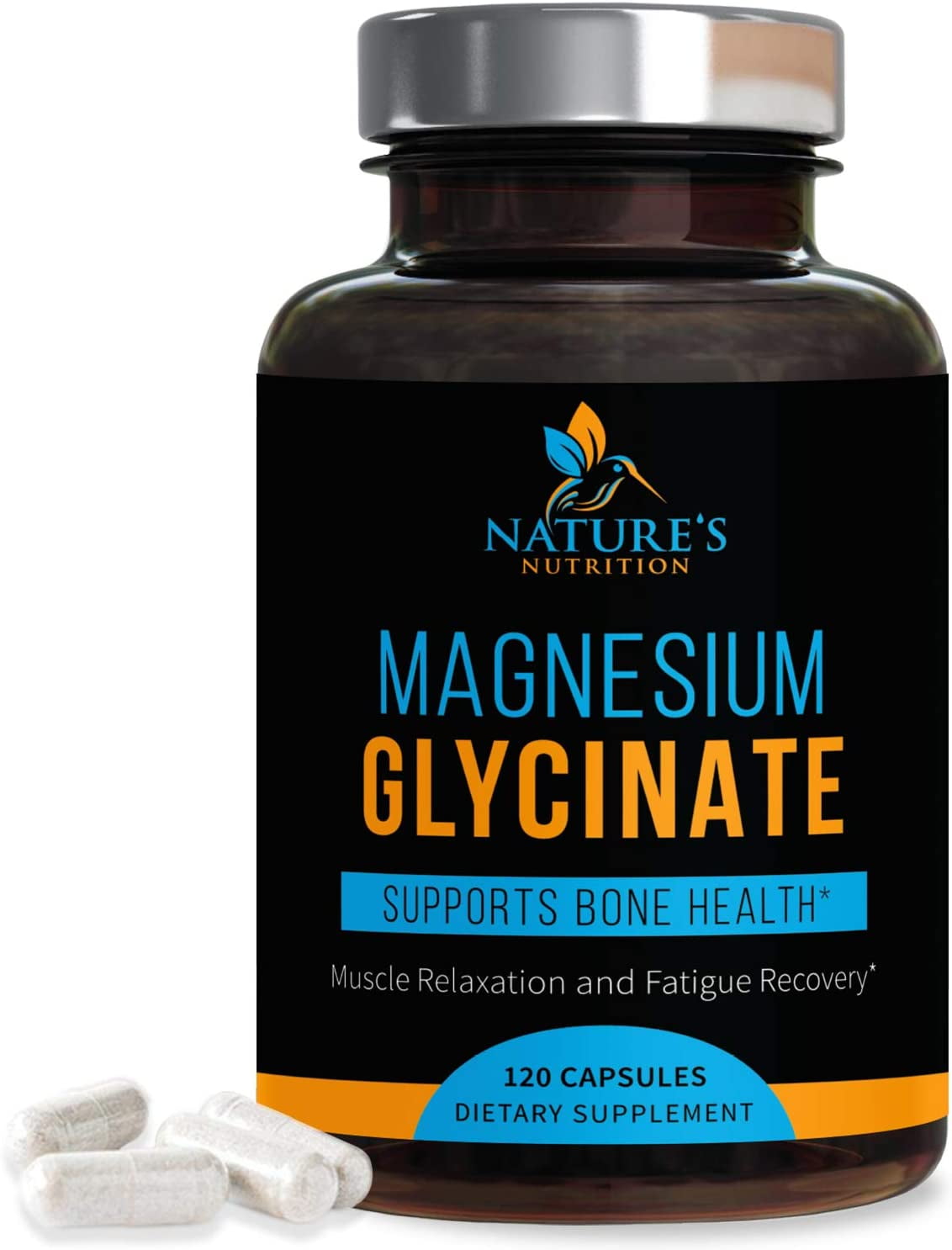 Nature's Nutrition Magnesium Glycinate Max Potency, 525mg, 120 Ct