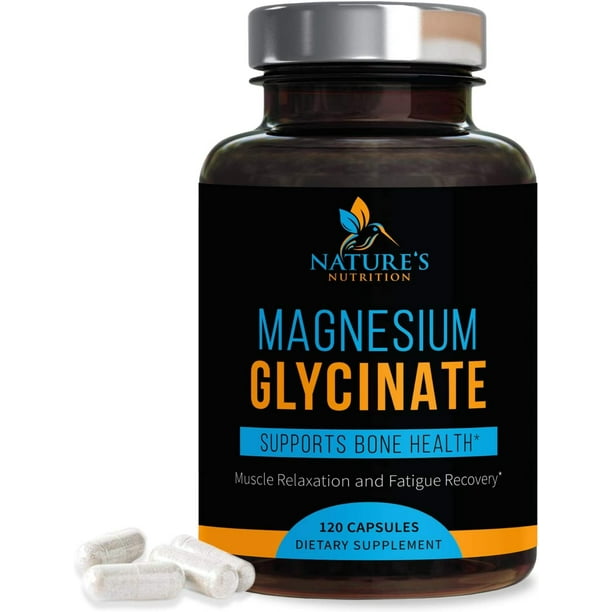 Nature's Nutrition Magnesium Glycinate Max Potency, 525mg, 120 Ct