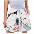 thumbnail image 5 of Karight Womens Floral Print Elastic Waist Shorts Lightweight Flowy Lounge Sleep Shorts with Drawstring, 5 of 5