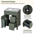 thumbnail image 4 of Euroco 24-Inch Bathroom Vanity with Ceramic Sink, 1 Soft Close Door, 2 Soft Close Drawers, and Double Storage Racks on the Door, 4 of 7