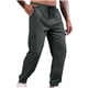 thumbnail image 1 of Pantalones largos para hombre, color sólido, bolsillo, cintura elástica, cordón ajustable, pantalones casuales de poliéster para hombre, 1 of 5
