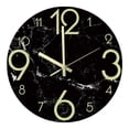 thumbnail image 2 of Reloj de pared luminoso de mármol de imitación de 12 ", , cocina, dormitorio, oficina, hogar, silencioso tictac, números g gris BLESIY reloj de pared silencioso, 2 of 8