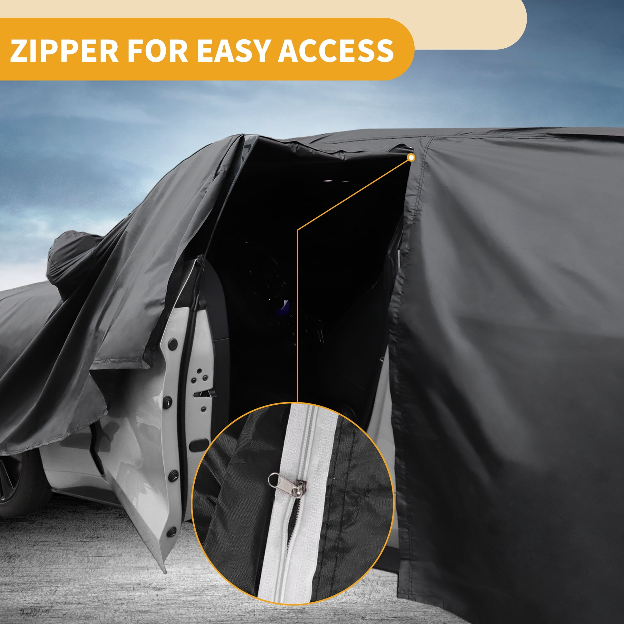 Unique Bargains Durable Waterproof Car Cover Black ["for Toyota Land Cruiser"]