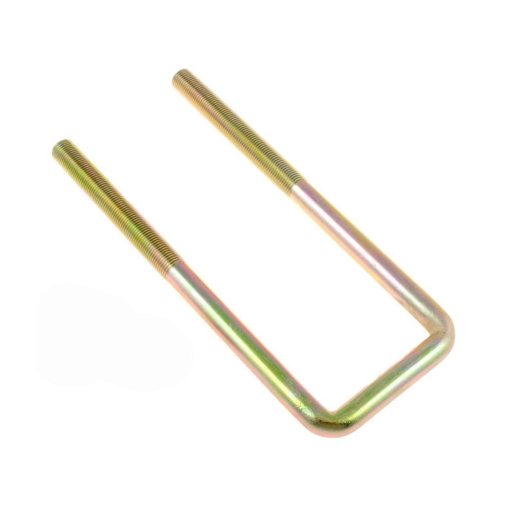 KarParts360 Threaded U-Bolt | Steel | Yellow Zinc | Fine Thread | Square U-Bolt | Heat Hardened | 9/16 Inches Thread Diameter