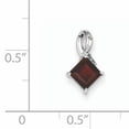 thumbnail image 2 of Sterling Silver Rhodium Plated Diamond & Garnet Square Pendant (13 X 7) Made In India qp2990ga, 2 of 2