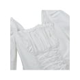 thumbnail image 5 of Qiylii Lolita Corset Dress, Tie-up Square Collar Puff Sleeve Lace One-piece, 5 of 7