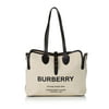 Pre-Owned Burberry Tote Bag Canvas Fabric White