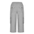thumbnail image 4 of Pants for Women Work Drawstring Cropped Cargo Capris With Pockets for Outdoor Hiking Palazzo Wide Leg Pants, 4 of 4