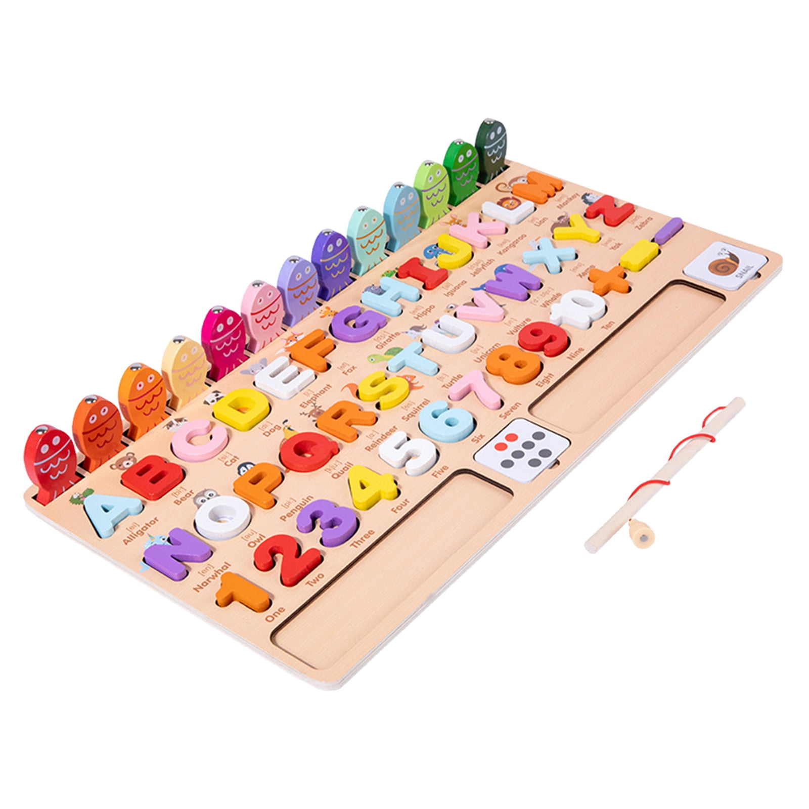 Wooden ABC Letter Learning Board Fishing Game Palestine